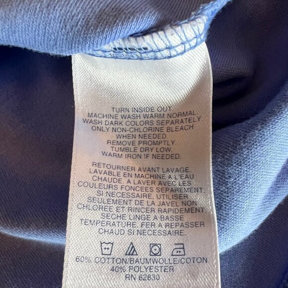 Lands' End 3/4 Sleeve Purple V-neck cotton blend top, Size XL - Picture 6 of 8